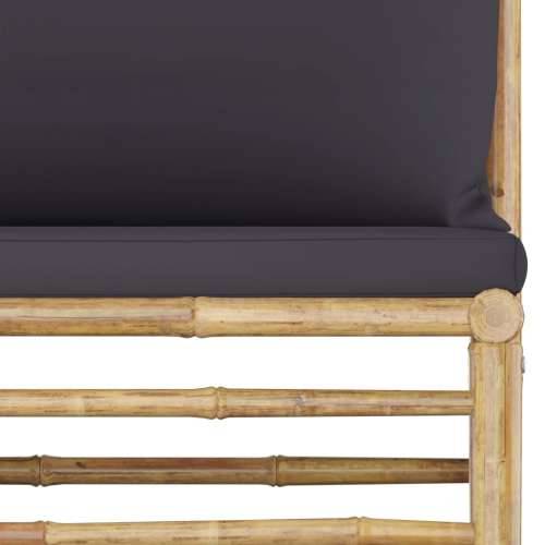 8-dijelna vrtna garnitura od bambusa s tamnosivim jastucima Cijena