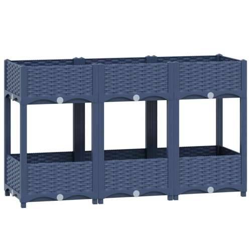 Povišena gredica 120x40x71 cm od polipropilena - Plavo-siva 120 x 40 x 71 cm 1 Cijena