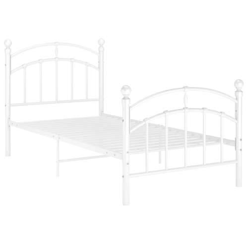 Okvir za krevet bijeli metalni 100 x 200 cm - Bijela 100 x 200 cm Cijena