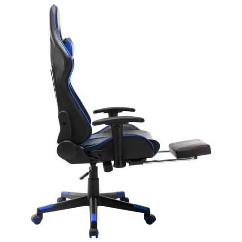 Igraća stolica od umjetne kože s osloncem za noge crno-plava Cijena