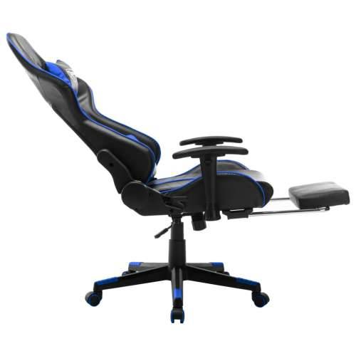 Igraća stolica od umjetne kože s osloncem za noge crno-plava Cijena