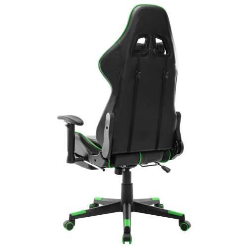 Igraća stolica od umjetne kože s osloncem za noge crno-zelena Cijena