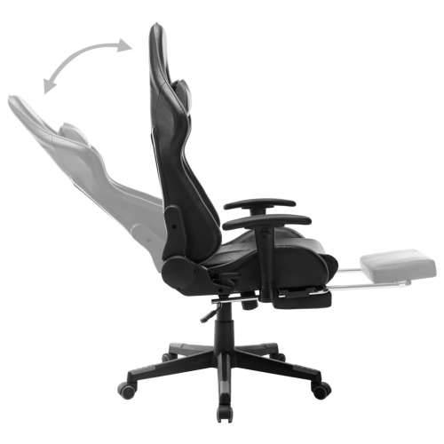 Igraća stolica od umjetne kože s osloncem za noge crno-siva Cijena