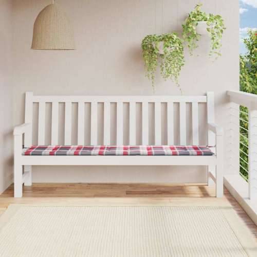 Jastuk za vrtnu klupu crveni karirani 200x50x4cm tkanina Oxford - Crveni karirani uzorak 200 x 50 x 3 cm 1 Cijena