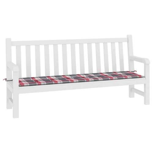 Jastuk za vrtnu klupu crveni karirani 200x50x4cm tkanina Oxford - Crveni karirani uzorak 200 x 50 x 3 cm 1 Cijena