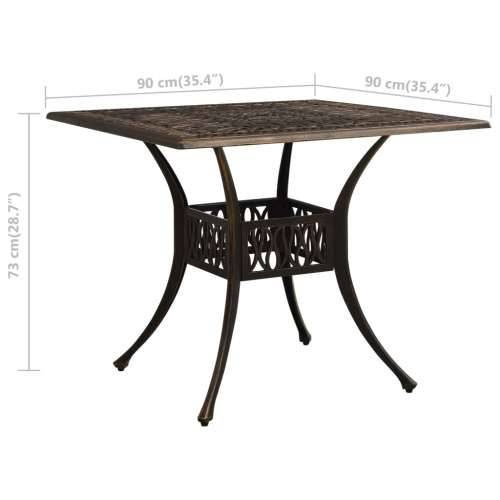 Vrtni stol brončani 90 x 90 x 73 cm od lijevanog aluminija Cijena