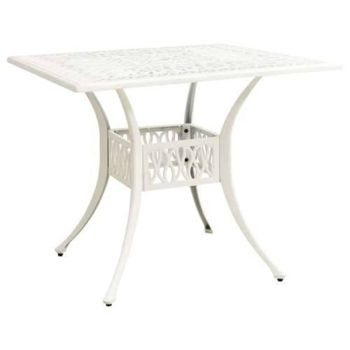 Vrtni stol bijeli 90 x 90 x 73 cm od lijevanog aluminija