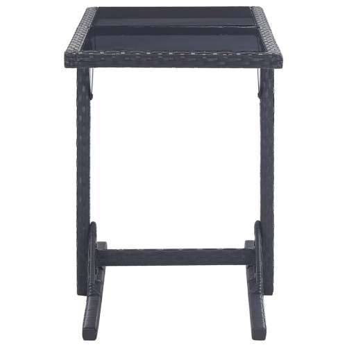 Vrtni stol crni 110 x 53 x 72 cm stakleni i poliratan Cijena