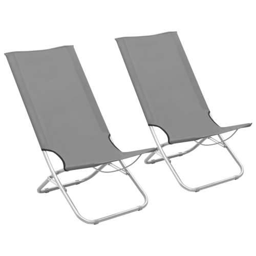 Sklopive stolice za plažu od tkanine 2 kom sive Cijena