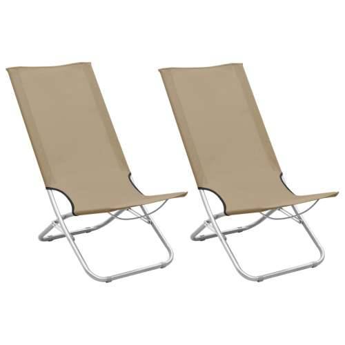 Sklopive stolice za plažu od tkanine 2 kom smeđe-sive