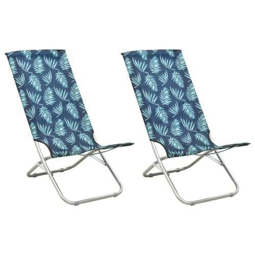 Sklopive stolice za plažu od tkanine 2 kom s uzorkom lišća Cijena