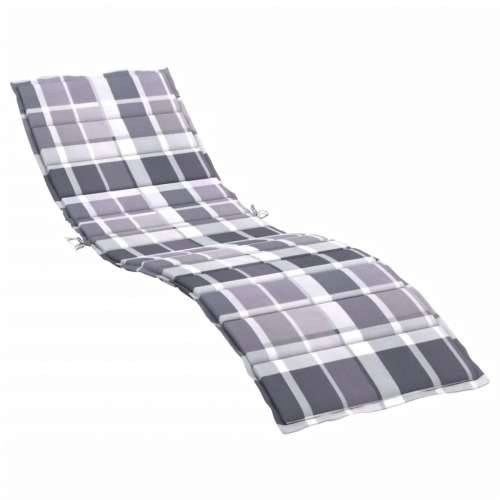 Jastuk za ležaljku sivi karirani 200 x 60 x 3 cm tkanina Oxford Cijena