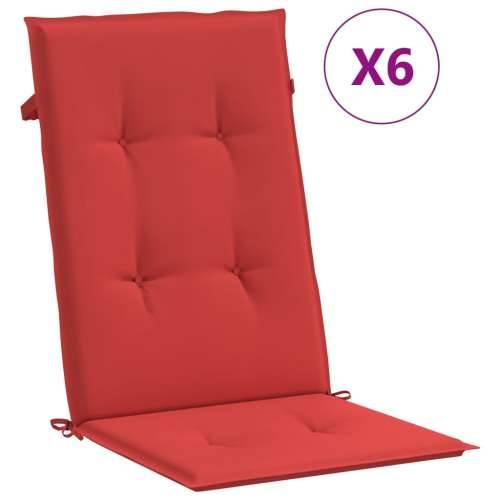 Jastuci za vrtne stolice 6 kom crveni 120x50x3 cm od tkanine Cijena