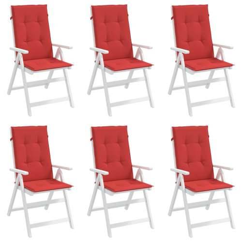 Jastuci za vrtne stolice 6 kom crveni 120x50x3 cm od tkanine Cijena