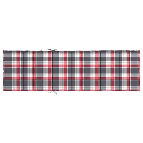 Jastuk za ležaljku crveni karirani 200x60x3 cm tkanina Oxford Cijena