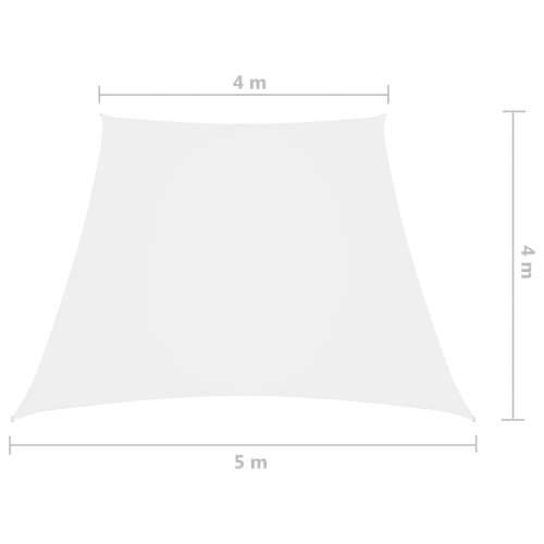 Jedro za zaštitu od sunca od tkanine trapezno 4/5 x 4 m bijelo - Bijela 4/5 x 4 m 1 Cijena