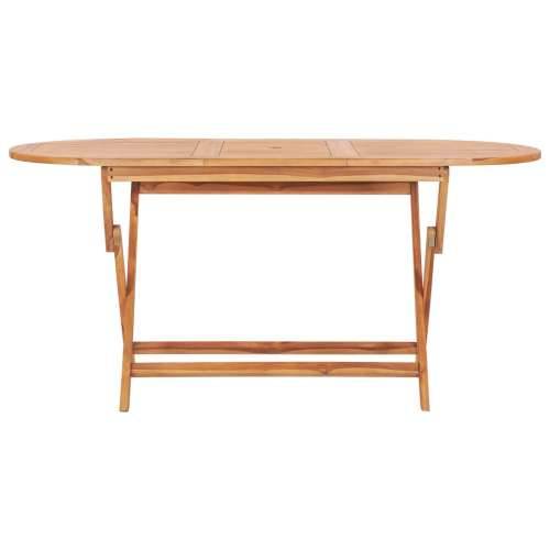 9-dijelni sklopivi vrtni blagovaonski set od masivne tikovine - 160 x 80 x 75 cm Bez naslona za ruke Ovalno 8 Cijena