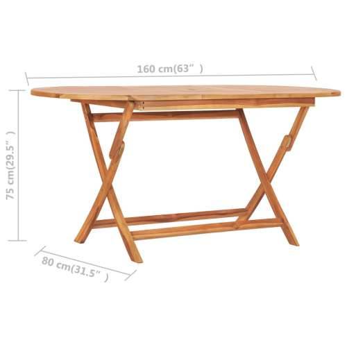 9-dijelni sklopivi vrtni blagovaonski set od masivne tikovine - 160 x 80 x 75 cm S naslonom za ruke Ovalno 8 Cijena