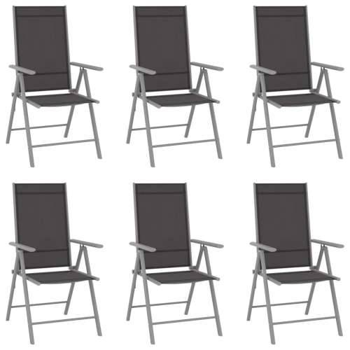 Sklopive vrtne stolice 6 kom od tekstilena crne