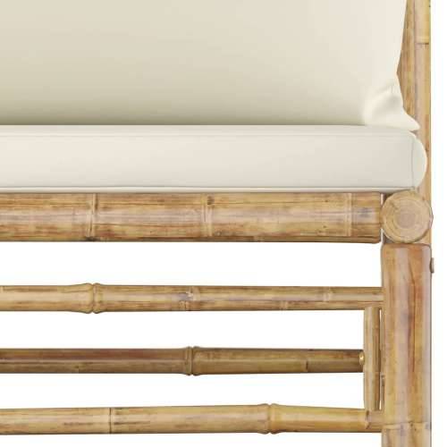 2-dijelna vrtna garnitura od bambusa s krem bijelim jastucima Cijena