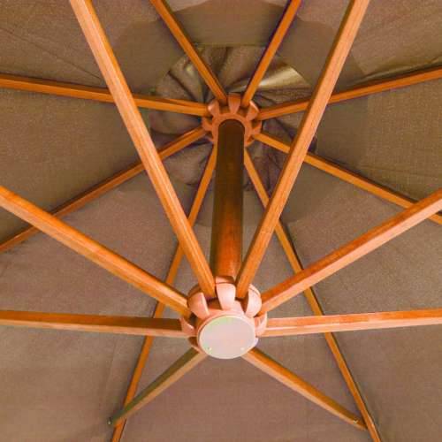 Viseći vrtni suncobran smeđesivi 3,5 x 2,9 m masivna jelovina - Sivo-smeđa 3.5 x 2.9 m 1 Cijena
