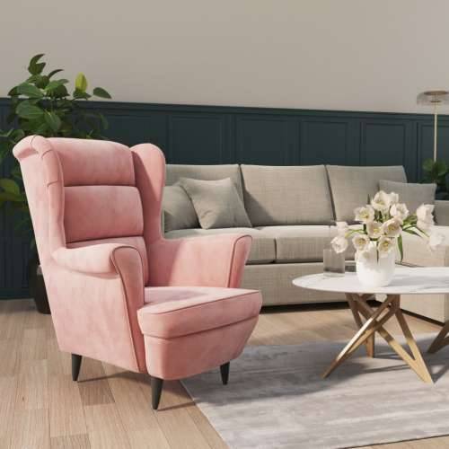 Fotelja od baršuna ružičasta