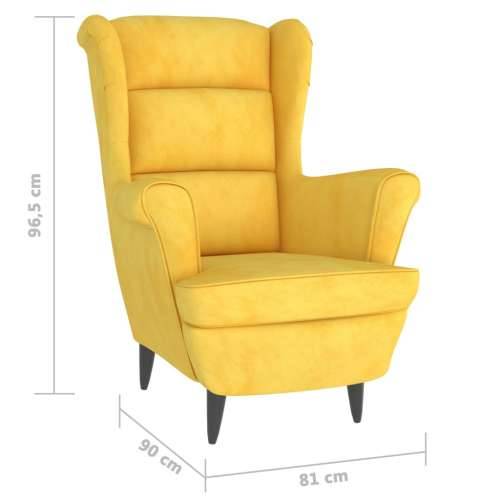 Fotelja od baršuna boja senfa Cijena