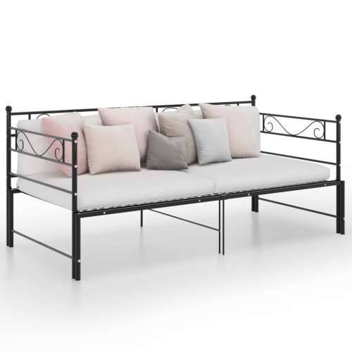 Okvir za krevet na razvlačenje crni metalni 90 x 200 cm - Crna Cijena