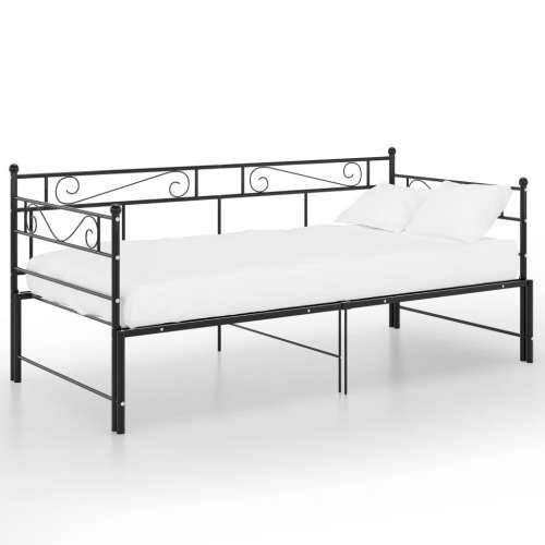 Okvir za krevet na razvlačenje crni metalni 90 x 200 cm - Crna Cijena