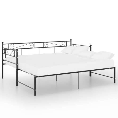 Okvir za krevet na razvlačenje crni metalni 90 x 200 cm - Crna Cijena