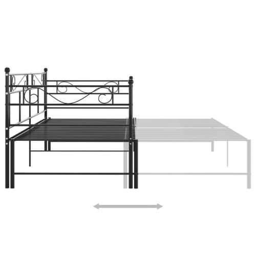 Okvir za krevet na razvlačenje crni metalni 90 x 200 cm - Crna Cijena