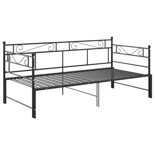 Okvir za krevet na razvlačenje crni metalni 90 x 200 cm - Crna Cijena