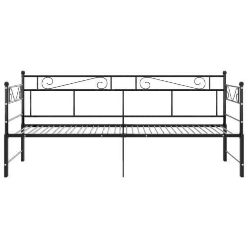 Okvir za krevet na razvlačenje crni metalni 90 x 200 cm - Crna Cijena