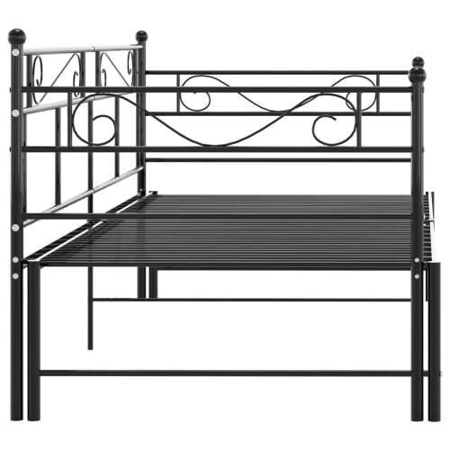 Okvir za krevet na razvlačenje crni metalni 90 x 200 cm - Crna Cijena