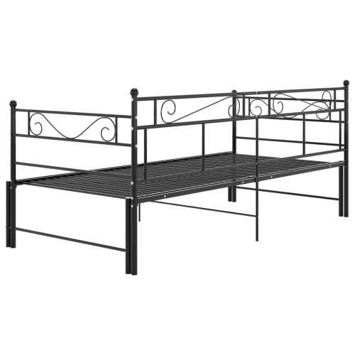 Okvir za krevet na razvlačenje crni metalni 90 x 200 cm - Crna Cijena