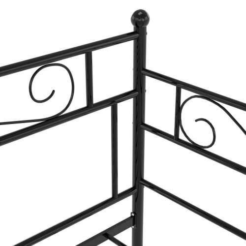 Okvir za krevet na razvlačenje crni metalni 90 x 200 cm - Crna Cijena
