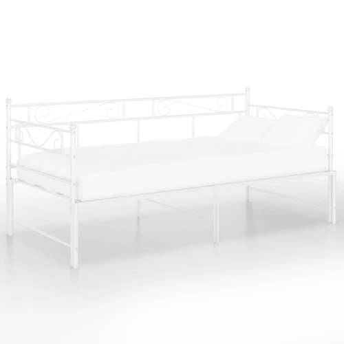 Okvir za krevet na razvlačenje bijeli metalni 90 x 200 cm Bijela Cijena