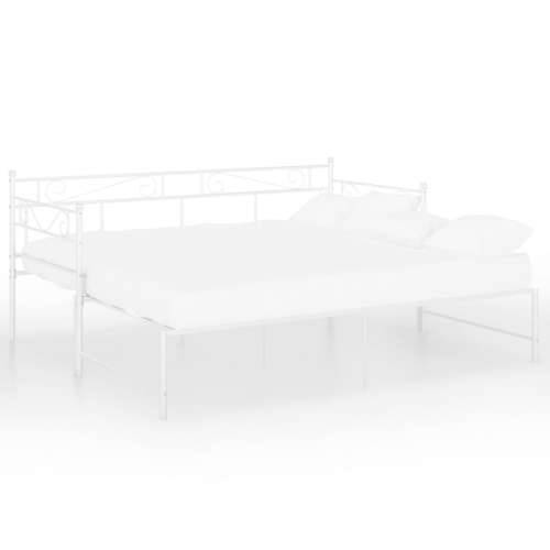 Okvir za krevet na razvlačenje bijeli metalni 90 x 200 cm Bijela Cijena