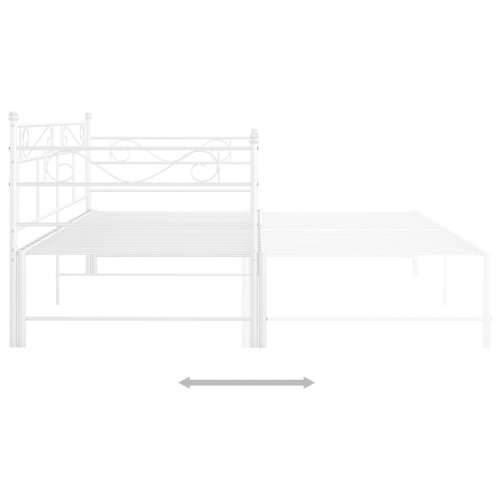 Okvir za krevet na razvlačenje bijeli metalni 90 x 200 cm Bijela Cijena