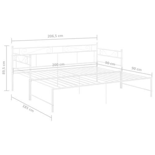 Okvir za krevet na razvlačenje bijeli metalni 90 x 200 cm Bijela Cijena