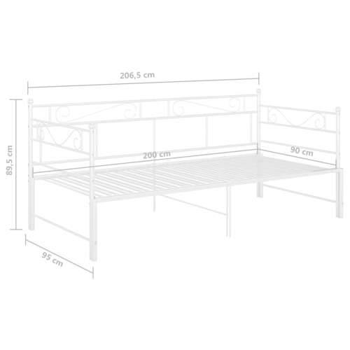 Okvir za krevet na razvlačenje bijeli metalni 90 x 200 cm Bijela Cijena