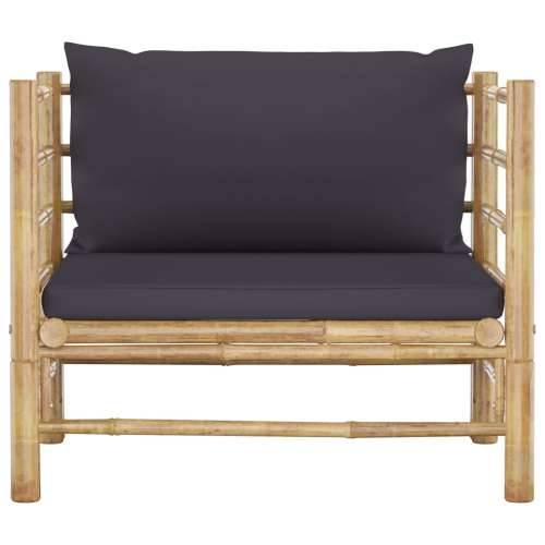 Vrtna sofa od bambusa s tamnosivim jastucima Cijena