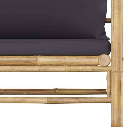 Vrtna sofa od bambusa s tamnosivim jastucima Cijena