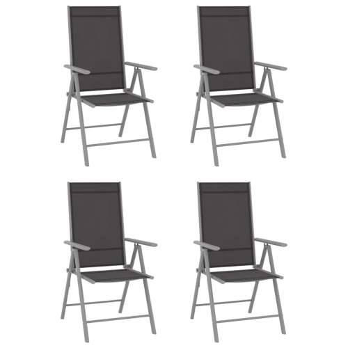 Sklopive vrtne stolice 4 kom od tekstilena crne Cijena