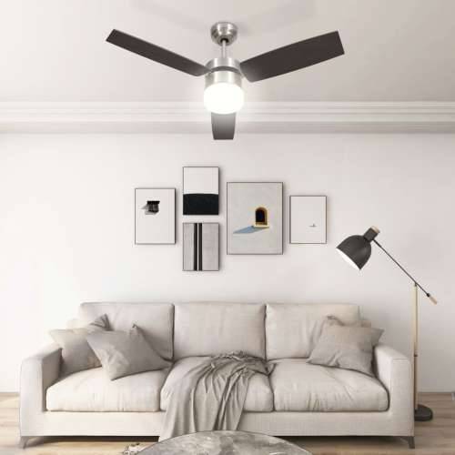 Stropni ventilator sa svjetlom i daljinskim 108 cm tamnosmeđi - Tamno smeđa Ø 108 x 42.5 cm Cijena