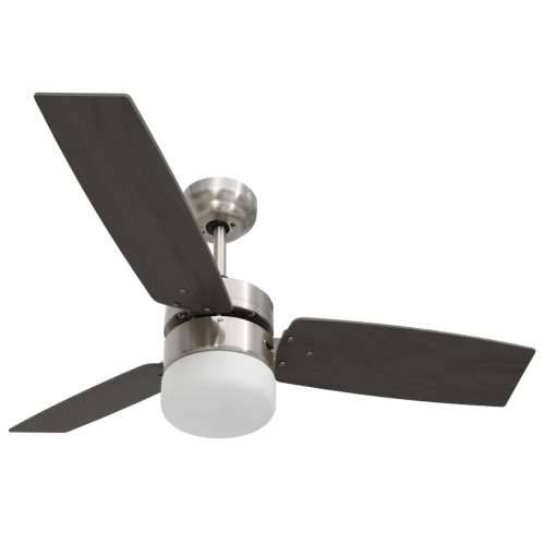 Stropni ventilator sa svjetlom i daljinskim 108 cm tamnosmeđi - Tamno smeđa Ø 108 x 42.5 cm Cijena
