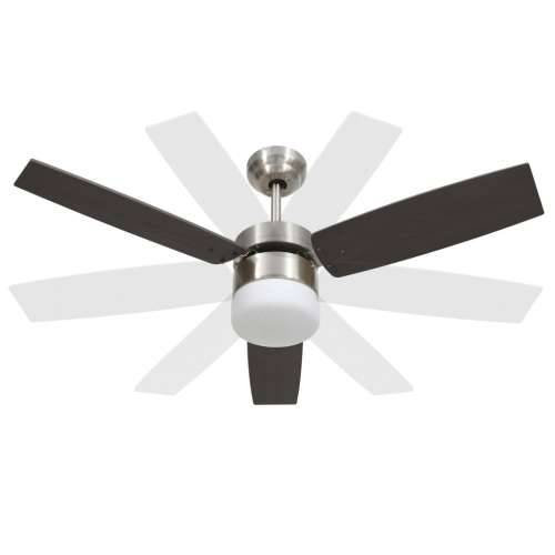 Stropni ventilator sa svjetlom i daljinskim 108 cm tamnosmeđi - Tamno smeđa Ø 108 x 42.5 cm Cijena