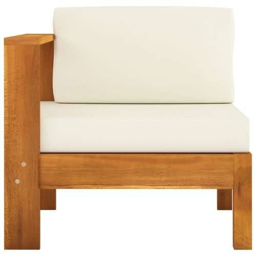Srednja sofa s 1 naslonom za ruke krem bijela bagremovo drvo Cijena