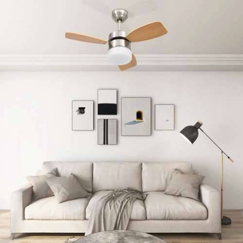 Stropni ventilator sa svjetlom i daljinskim 76 cm svjetlosmeđi Cijena