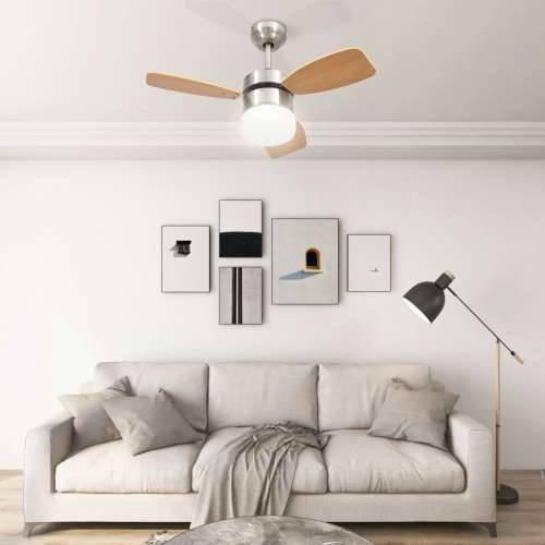 Stropni ventilator sa svjetlom i daljinskim 76 cm svjetlosmeđi Cijena